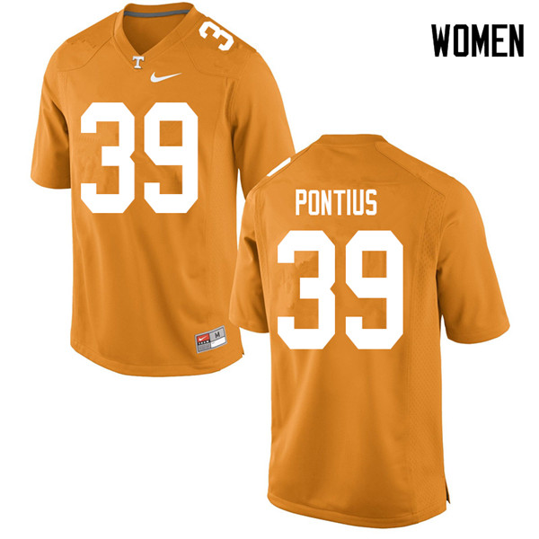 Women #39 Grayson Pontius Tennessee Volunteers College Football Jerseys Sale-Orange